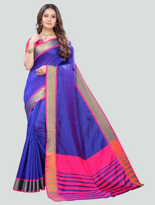 self design woven saree with blouse - 20201351 - Very Small Image - 1