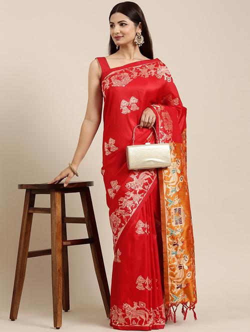 self design woven saree with blouse - 20202183 - Very Small Image - 1