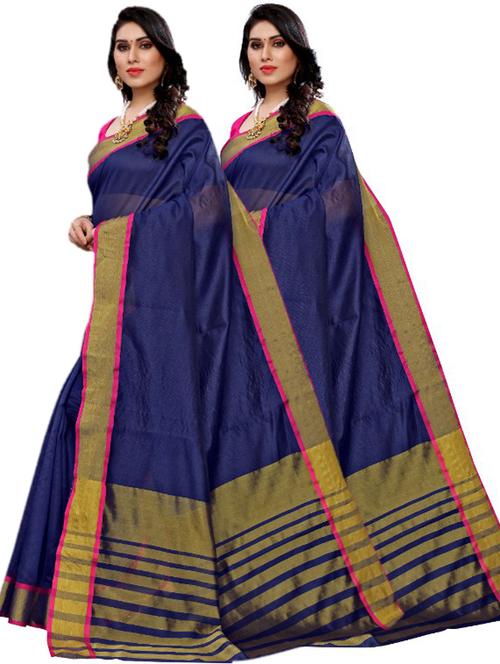 pack of 2 chanderi saree - 20202517 - Very Small Image - 1