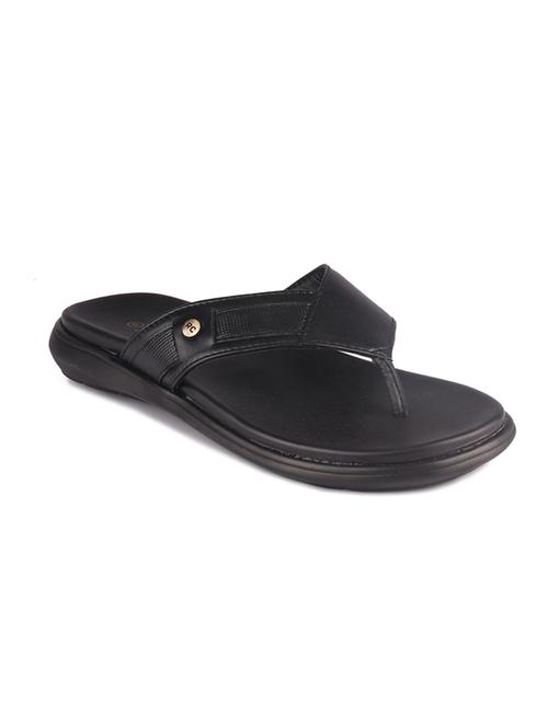 black leather slip on slippers - 20203234 - Very Small Image - 1