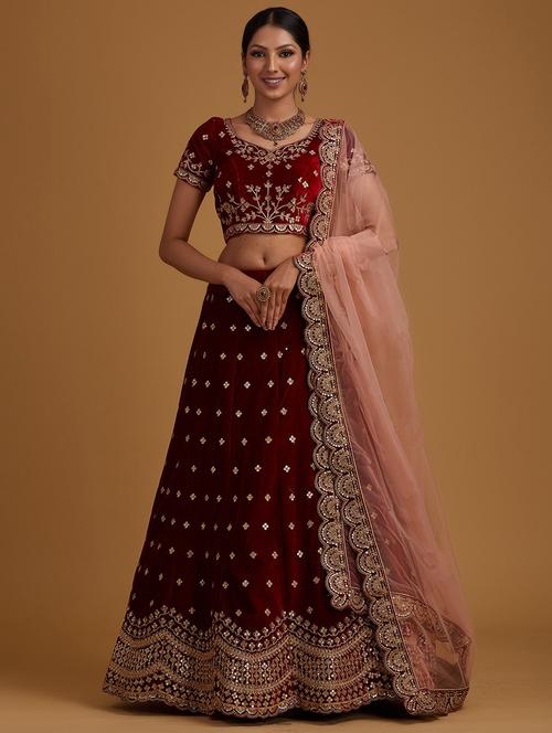 embroidered lehenga choli with dupatta set - 20203285 - Very Small Image - 1