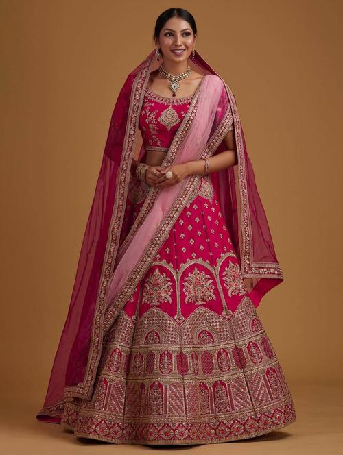 embroidered lehenga choli with dupatta set - 20203301 - Very Small Image - 1