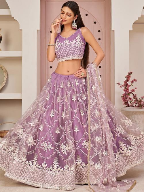 embroidered lehenga choli with dupatta set - 20203312 - Very Small Image - 1
