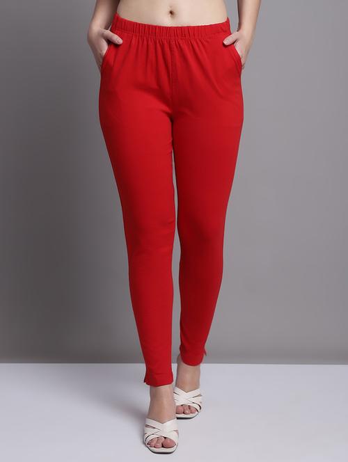 red cotton lycra leggings - 20203421 - Very Small Image - 1