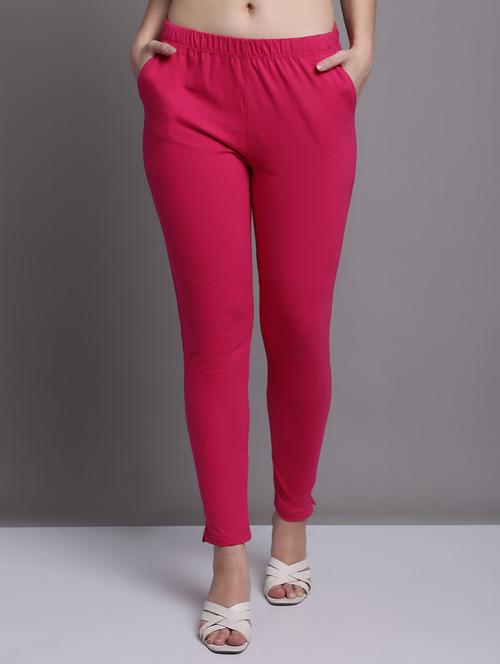 pink cotton lycra leggings - 20203424 - Very Small Image - 1