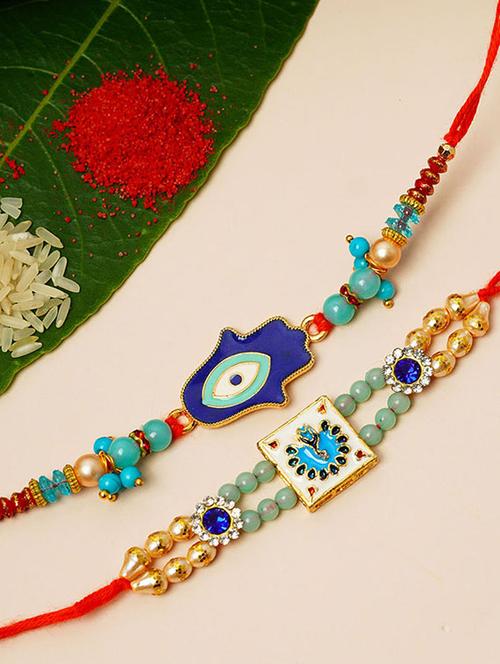 crazy corner pack of 2 thread rakhi - 20203636 - Very Small Image - 1