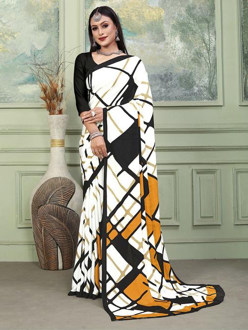 printed saree with blouse - 20204101 - Very Small Image - 1