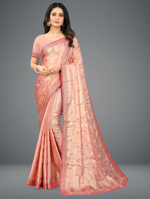 embroidered saree with blouse - 20204198 - Very Small Image - 1