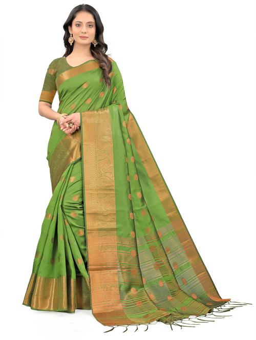 self design banarasi saree with blouse - 20204247 - Very Small Image - 1