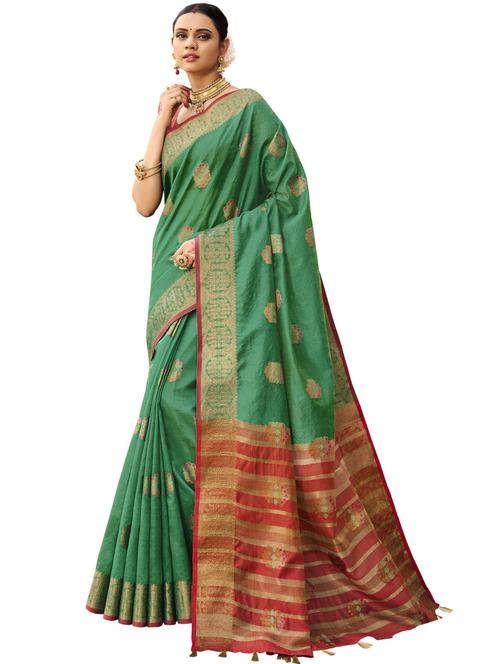 self design banarasi saree with blouse - 20204313 - Very Small Image - 1