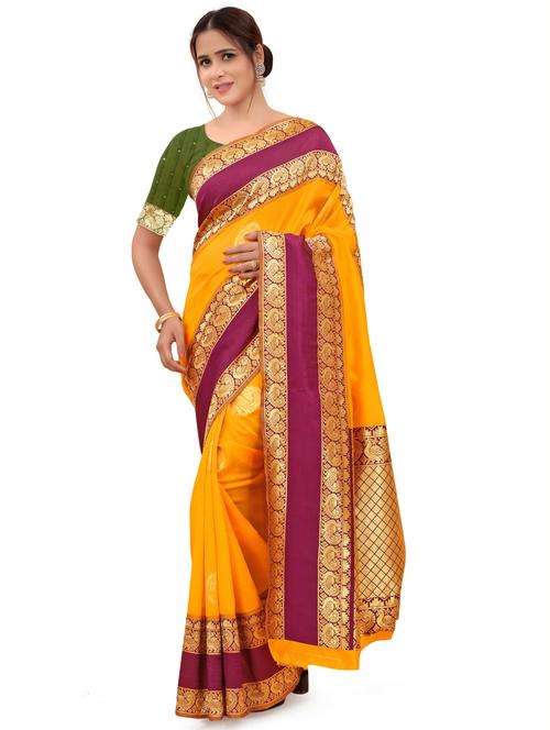 self design woven saree with blouse - 20204349 - Very Small Image - 1
