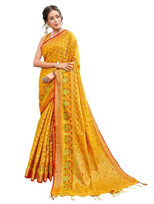 zari work banarasi saree with blouse - 20204402 - Very Small Image - 1