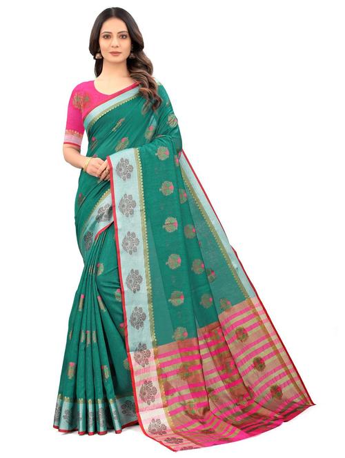 jacquard work banarasi saree - 20204424 - Very Small Image - 1