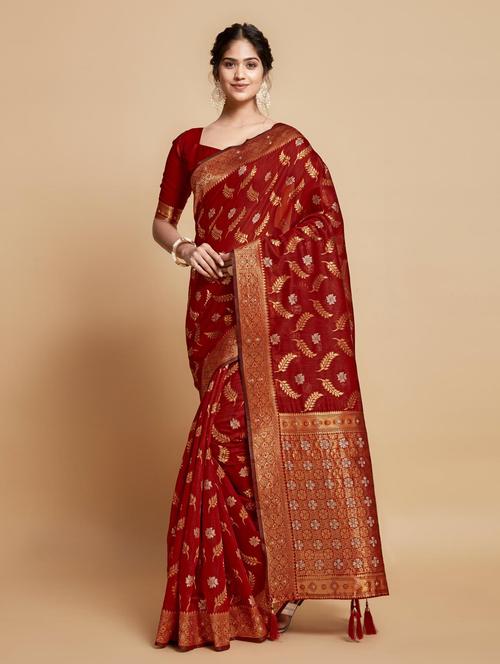 jacquard work kanjivaram saree with blouse - 20204550 - Very Small Image - 1