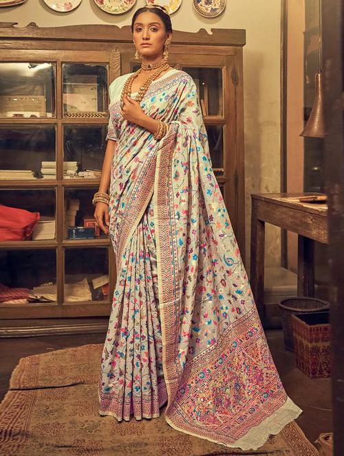 zari work banarasi saree with blouse - 20204581 - Very Small Image - 1