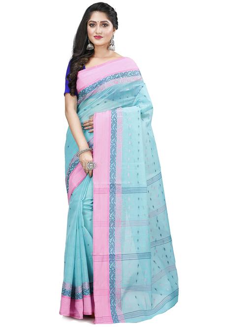 women's self design light blue colored saree - 20204809 - Very Small Image - 1
