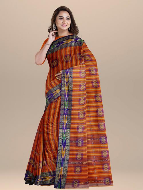 orange cotton tant saree - 20204919 - Very Small Image - 1
