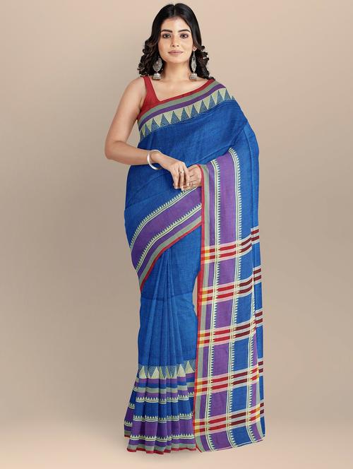 women's self design blue colored saree - 20204921 - Very Small Image - 1