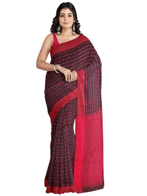 women's self design black colored saree - 20204981 - Very Small Image - 1