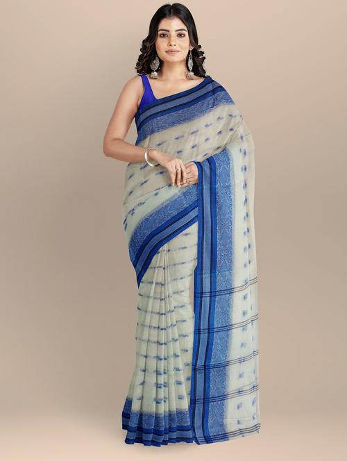 women's self design white colored saree - 20205119 - Very Small Image - 1