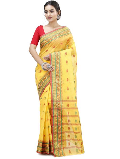 yellow cotton tant saree - 20205156 - Very Small Image - 1