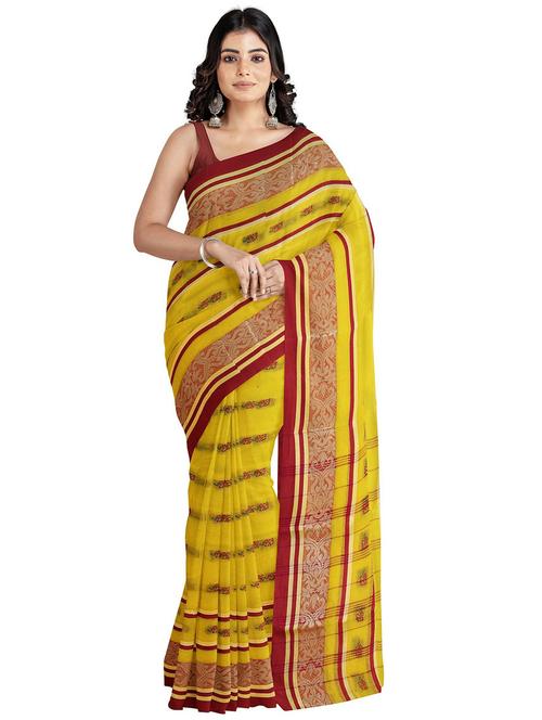 yellow cotton tant saree - 20205332 - Very Small Image - 1