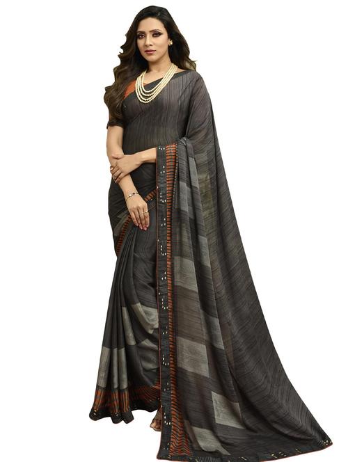 printed saree with blouse - 20205587 - Very Small Image - 1