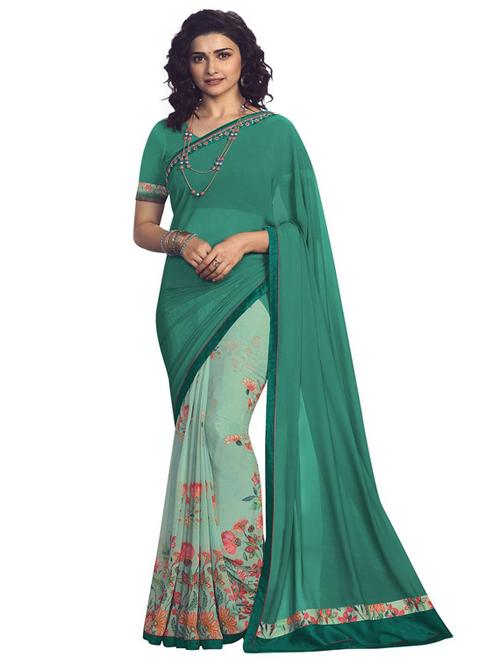 floral printed saree with blouse - 20205617 - Very Small Image - 1