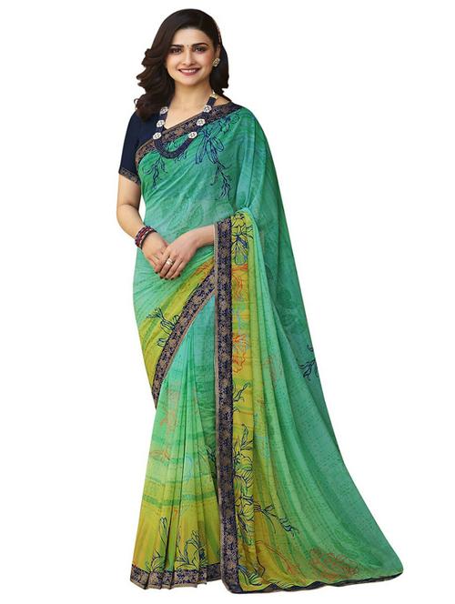 printed saree with blouse - 20205687 - Very Small Image - 1