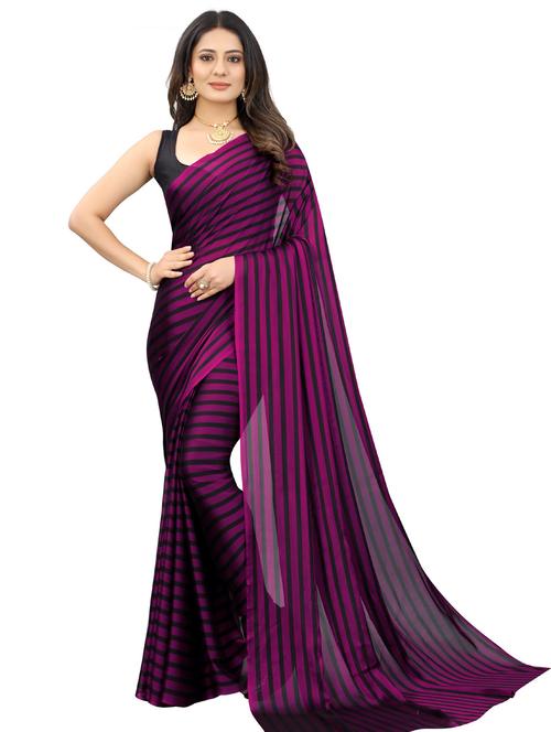 stripes printed saree with blouse - 20205751 - Very Small Image - 1