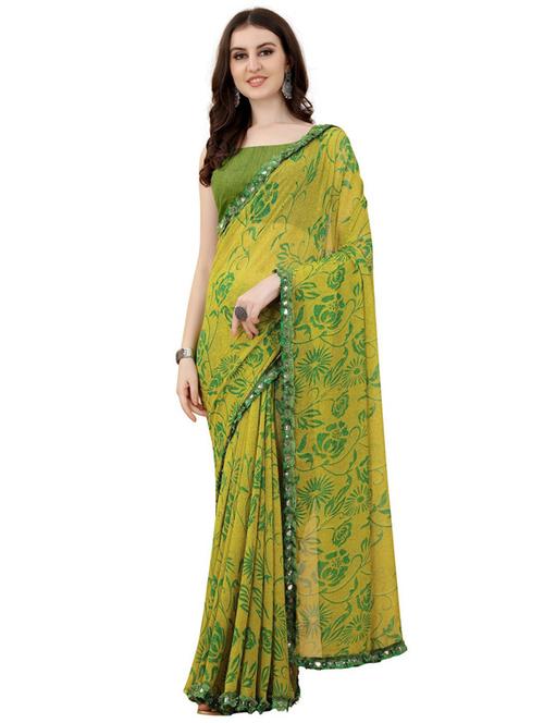 printed saree with blouse - 20205767 - Very Small Image - 1