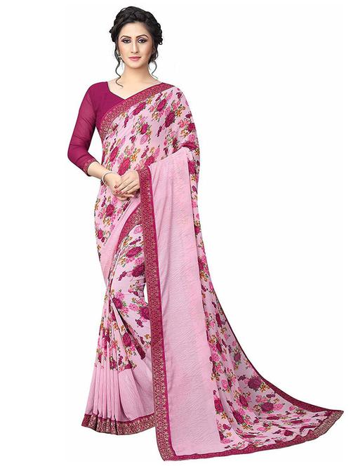 floral printed saree with blouse - 20205786 - Very Small Image - 1