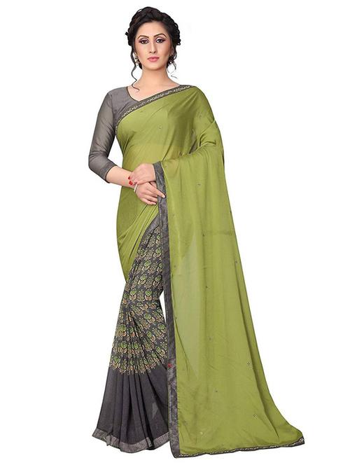 printed saree with blouse - 20205816 - Very Small Image - 1