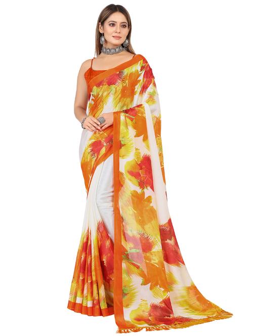 printed saree with blouse - 20205819 - Very Small Image - 1