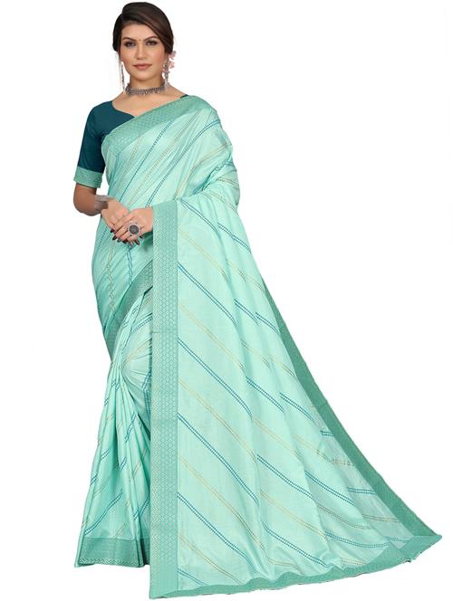 light blue bandhani saree with blouse - 20207543 - Very Small Image - 1