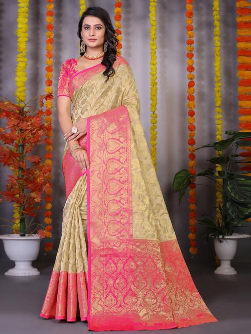 self design woven saree with blouse - 20207594 - Very Small Image - 1