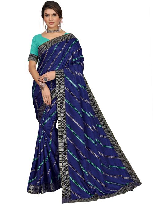 dark blue silk saree with blouse - 20207624 - Very Small Image - 1