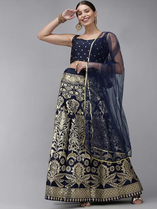 self design panelled lehenga choli set with dupatta - 20207720 - Very Small Image - 1
