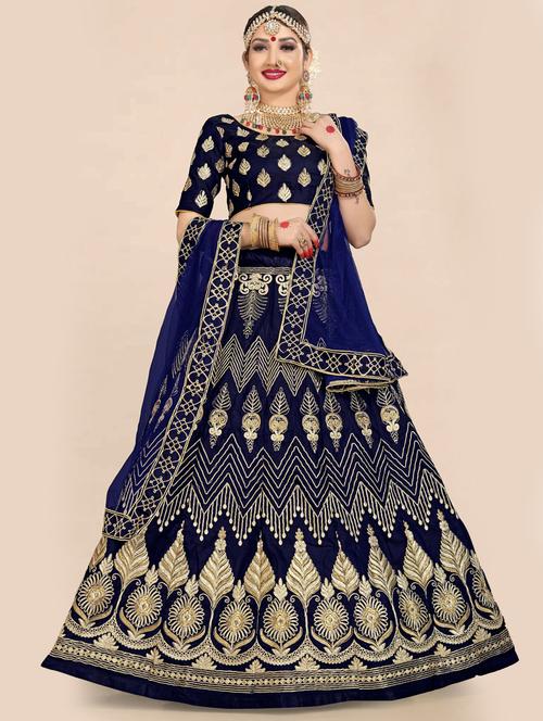 embroidered panelled lehenga choli set with dupatta - 20207741 - Very Small Image - 1
