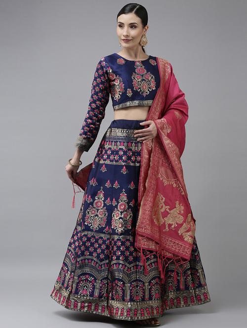 self design panelled lehenga choli set with dupatta - 20207742 - Very Small Image - 1