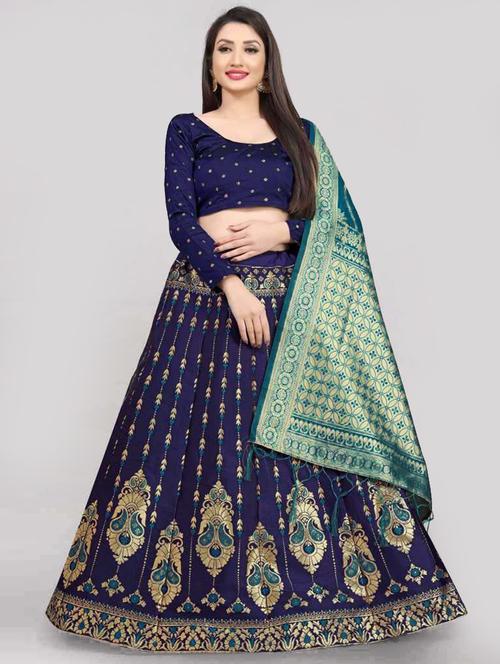 self design panelled lehenga choli set with dupatta - 20207793 - Very Small Image - 1