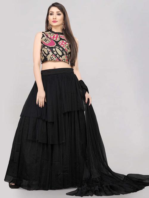 self design layered lehenga choli set with dupatta - 20207807 - Very Small Image - 1