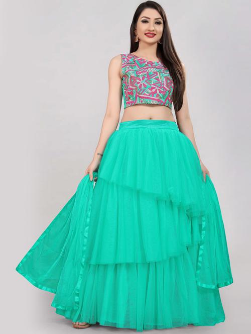 self design layered lehenga choli set with dupatta - 20207822 - Very Small Image - 1
