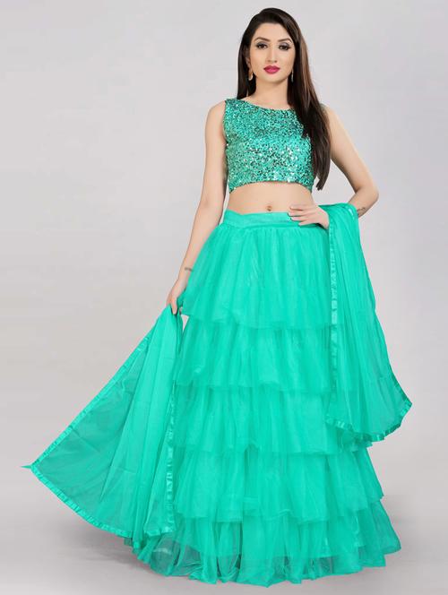 self design layered lehenga choli set with dupatta - 20207833 - Very Small Image - 1