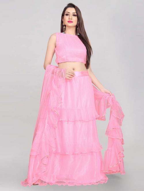 self design layered lehenga choli set with dupatta - 20207837 - Very Small Image - 1
