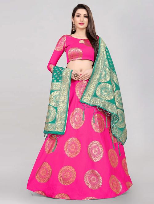self design flared lehenga choli set with dupatta - 20207855 - Very Small Image - 1