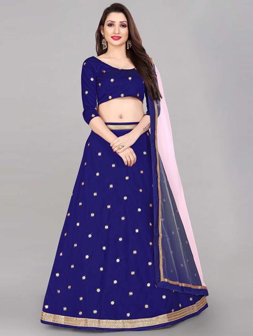 embroidered flared lehenga choli set with dupatta - 20207865 - Very Small Image - 1