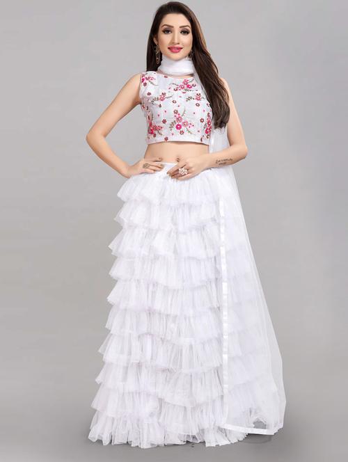 layered lehenga choli with dupatta set - 20207889 - Very Small Image - 1