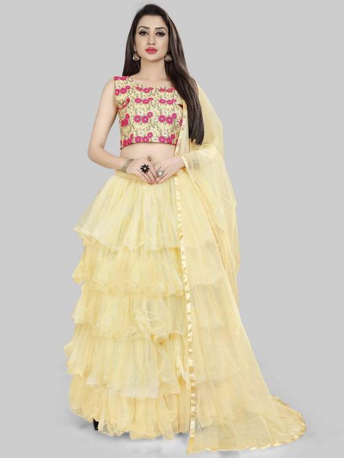 self design layered lehenga choli set with dupatta - 20207894 - Very Small Image - 1