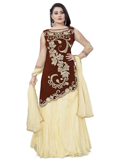 self design a-line lehenga choli set with dupatta - 20207901 - Very Small Image - 1